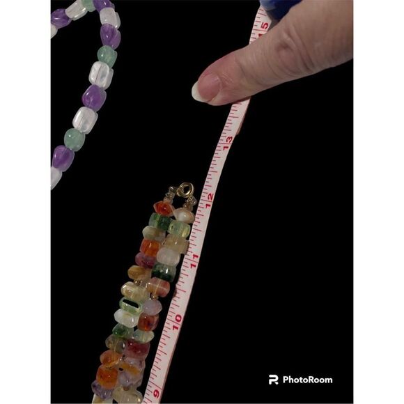 Natural Mixed Stone Necklace 24” - Picture 6 of 6